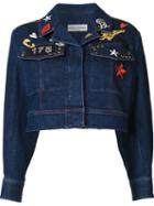 Sonia Rykiel Cropped Denim Jacket, Women's, Size: 36, Blue, Cotton/spandex/elastane