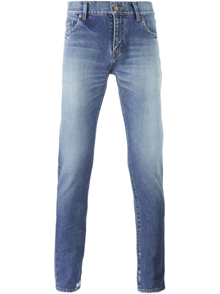 Saint Laurent Skinny Jeans, Men's, Size: 30, Blue, Cotton