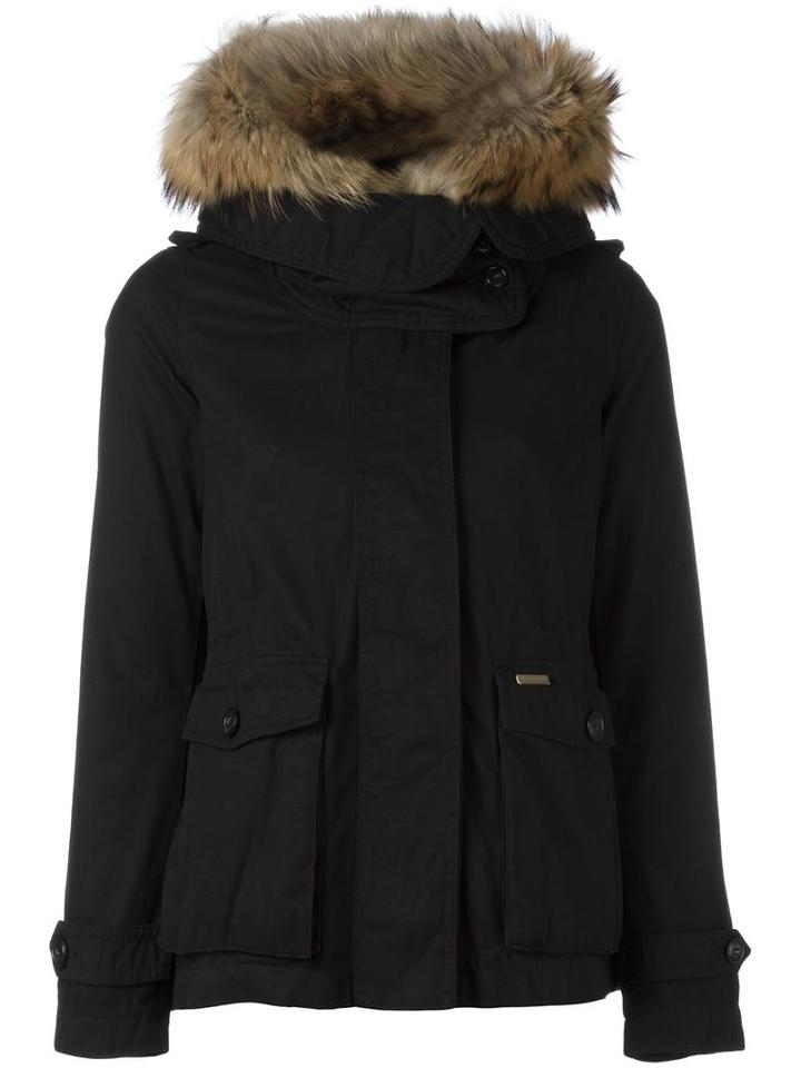 Woolrich 'scarlett' Eskimo Jacket, Women's, Size: Medium, Black, Cotton/feather Down/racoon Fur