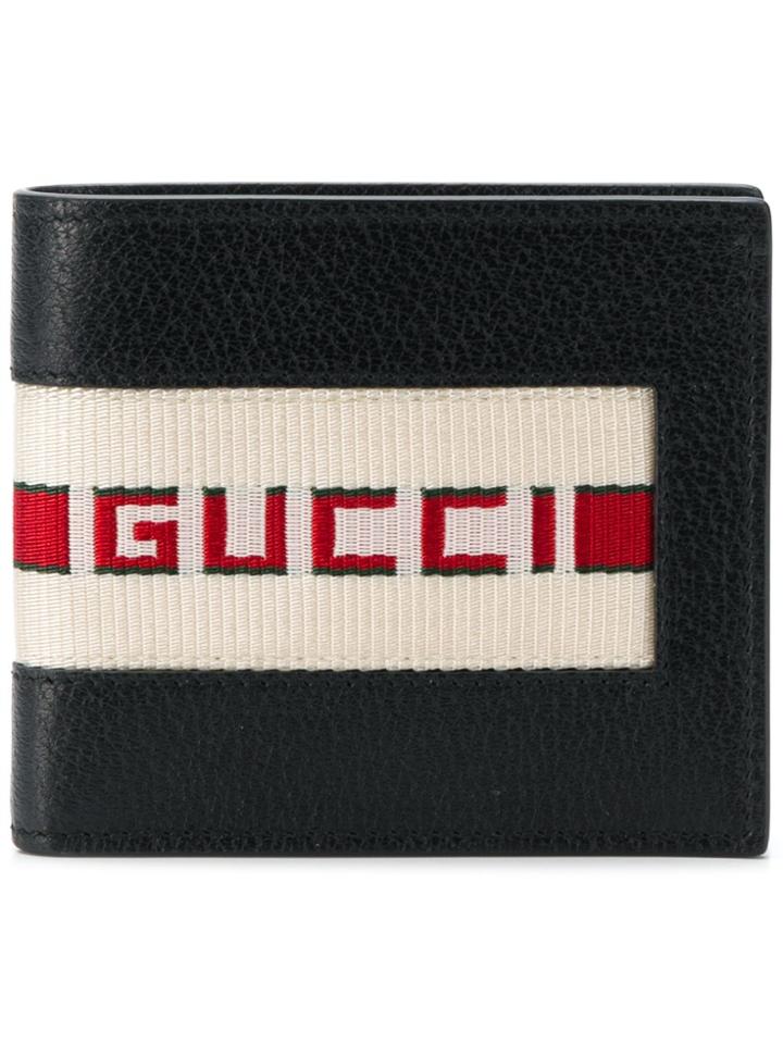 Gucci Logo Stripe Wallet - Black