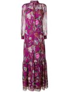 Alberta Ferretti Floral-print Maxi Dress - Pink & Purple