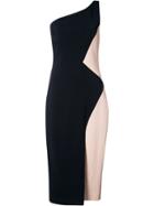 Cushnie Et Ochs Single Shoulder Bicolour Dress - Blue