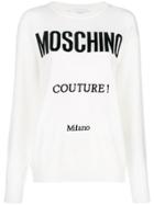 Moschino Intarsia Logo Sweater - White
