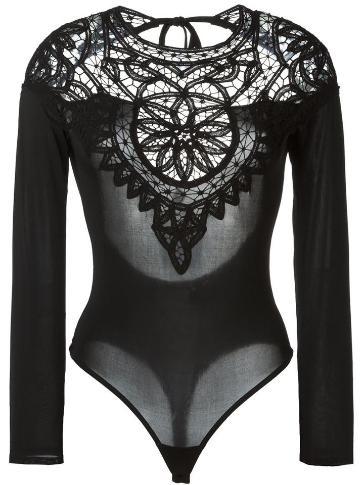 For Love And Lemons Crochet Shoulders Panel Blouse