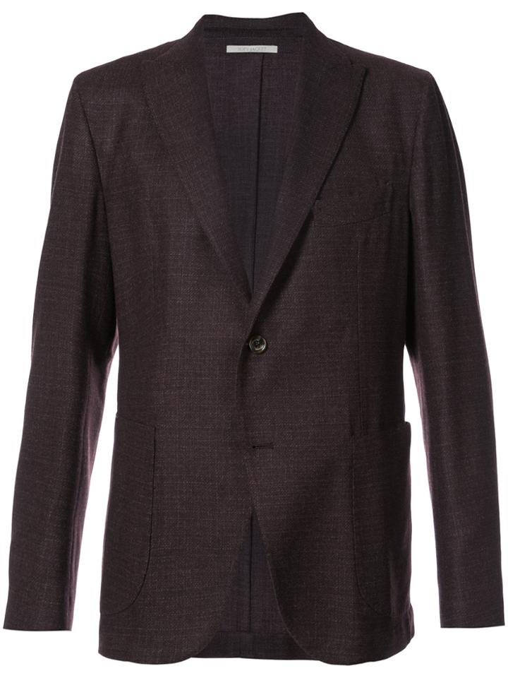 Eleventy Scalloped Suit Jacket - Brown