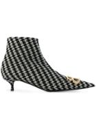 Balenciaga Bb Houndstooth Booties - Black