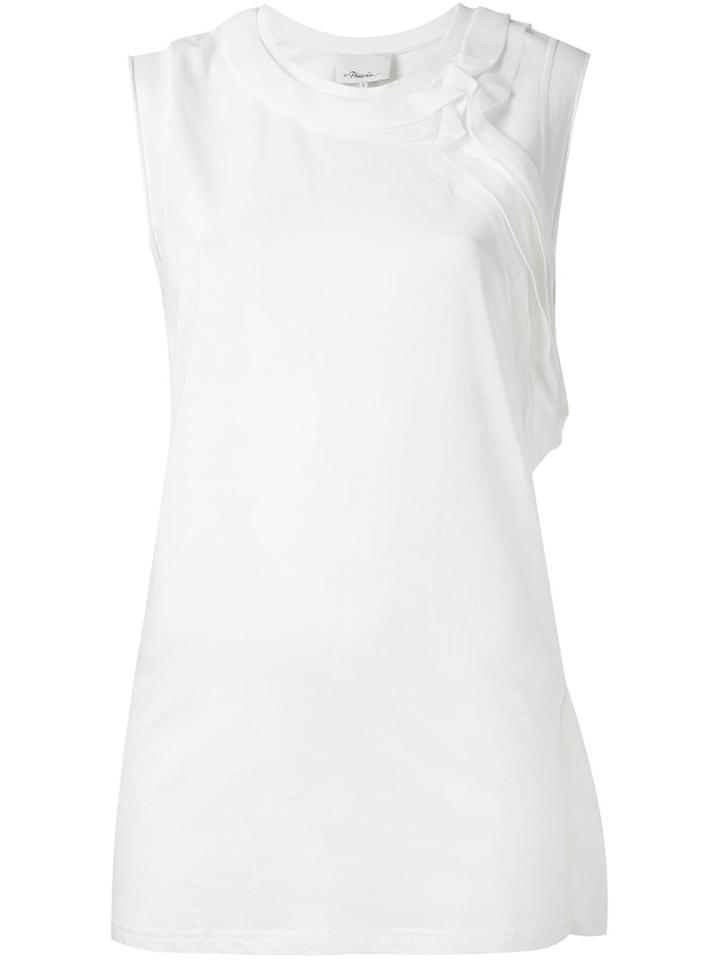3.1 Phillip Lim Ruffled Trim Tank Top, Women's, Size: Xs, White, Cotton/silk
