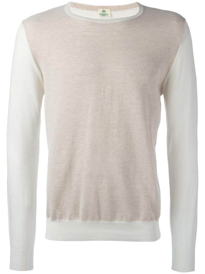 Borrelli Round Neck Jumper, Men's, Size: 50, Nude/neutrals, Cotton