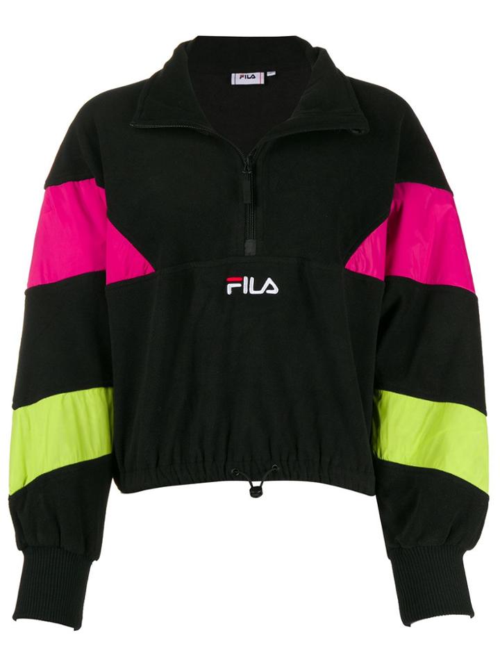 Fila Colour Block Zipped Sweatshirt - Black