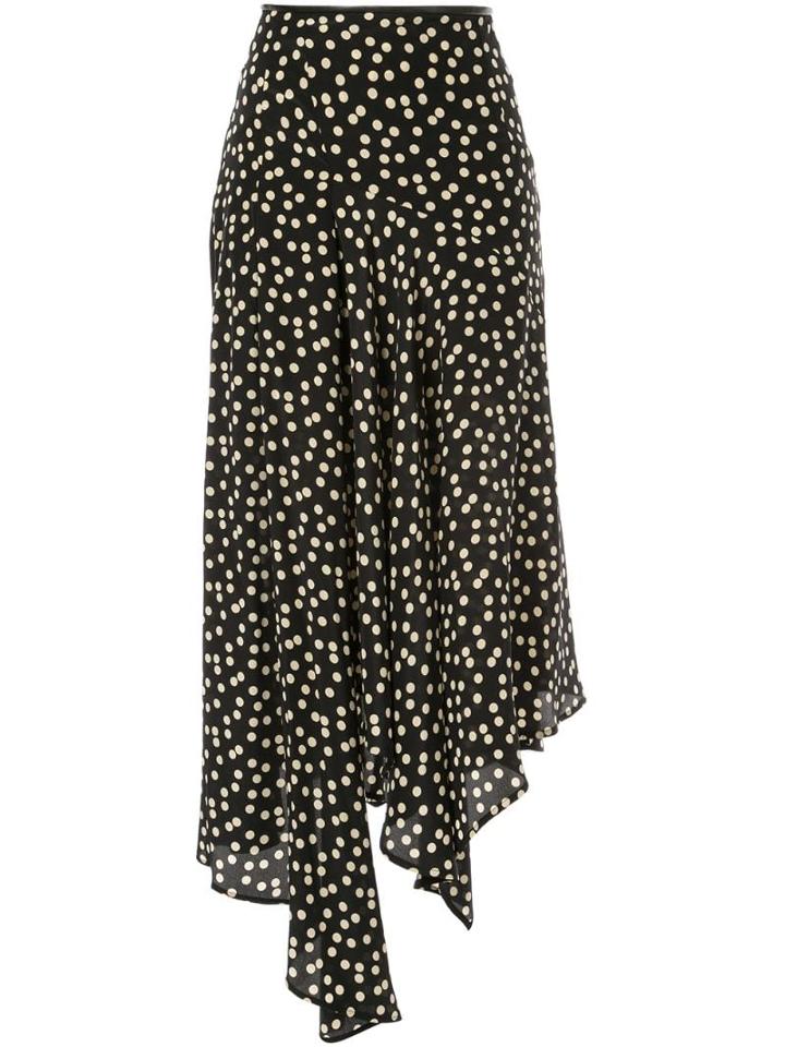 Petar Petrov Ra Polka Dot Asymmetric Skirt - Black