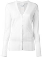 Dkny - Split Back Cardigan - Women - Nylon/spandex/elastane/merino - S, Women's, White, Nylon/spandex/elastane/merino