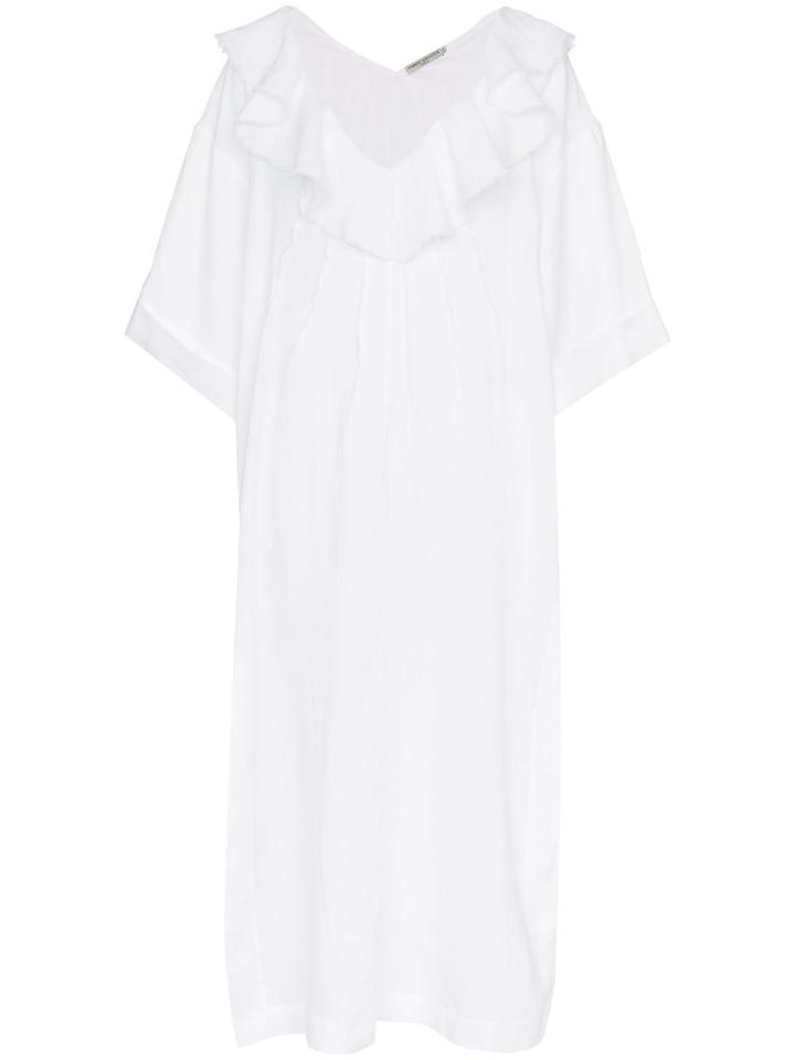 Three Graces Inez Linen Kaftan - White