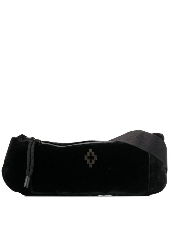 Marcelo Burlon County Of Milan Cross Velvet Belt Bag - Black
