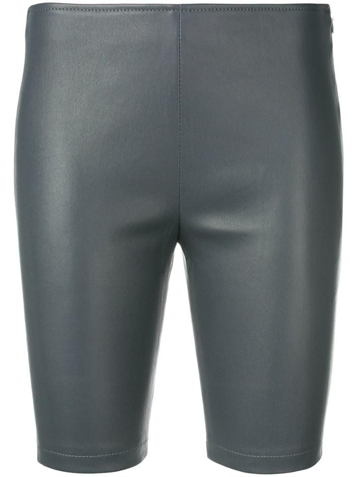 Manokhi Leather Legging-shorts - Grey