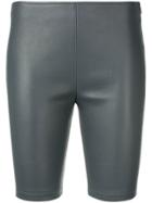 Manokhi Leather Legging-shorts - Grey
