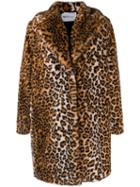Be Blumarine Faux Faux Leopard Print Coat - Brown