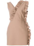 Msgm Fitted Sleeveless Ruffle Dress - Nude & Neutrals