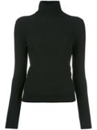 Acne Studios Ribbed Trim Roll Neck Jumper, Women's, Size: Medium, Black, Cotton/nylon