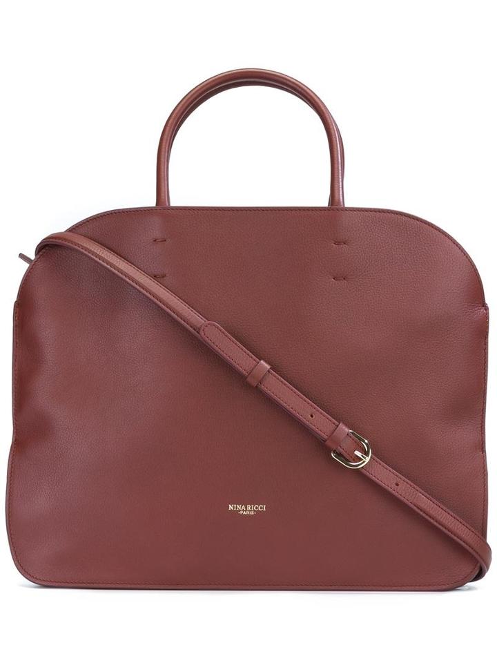 Nina Ricci Flat Medium Tote, Women's, Red, Calf Leather