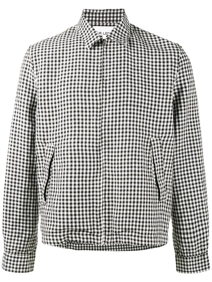 Our Legacy Gingham Jacket, Men's, Size: 48, Black, Cotton/linen/flax
