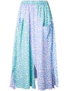 Julien David Wave Print Pleated Skirt - Multicolour