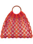 Michael Kors - Crossed Leather Tote - Women - Linen/flax/leather - One Size, Pink/purple, Linen/flax/leather