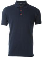 Kiton Contrast Button Polo Shirt, Men's, Size: M, Blue, Cotton