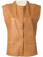 Roberta Di Camerino Vintage Leather Panel Waistcoat - Nude & Neutrals