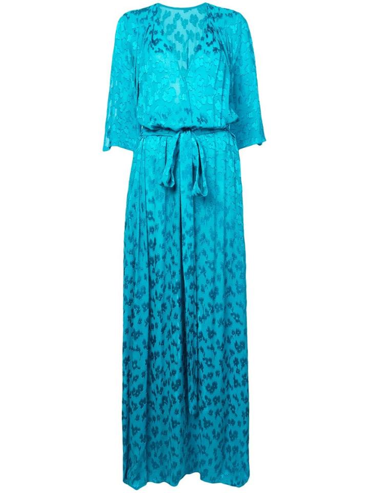 Carolina Herrera Jacquard Wrap Dress - Blue