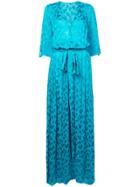 Carolina Herrera Jacquard Wrap Dress - Blue