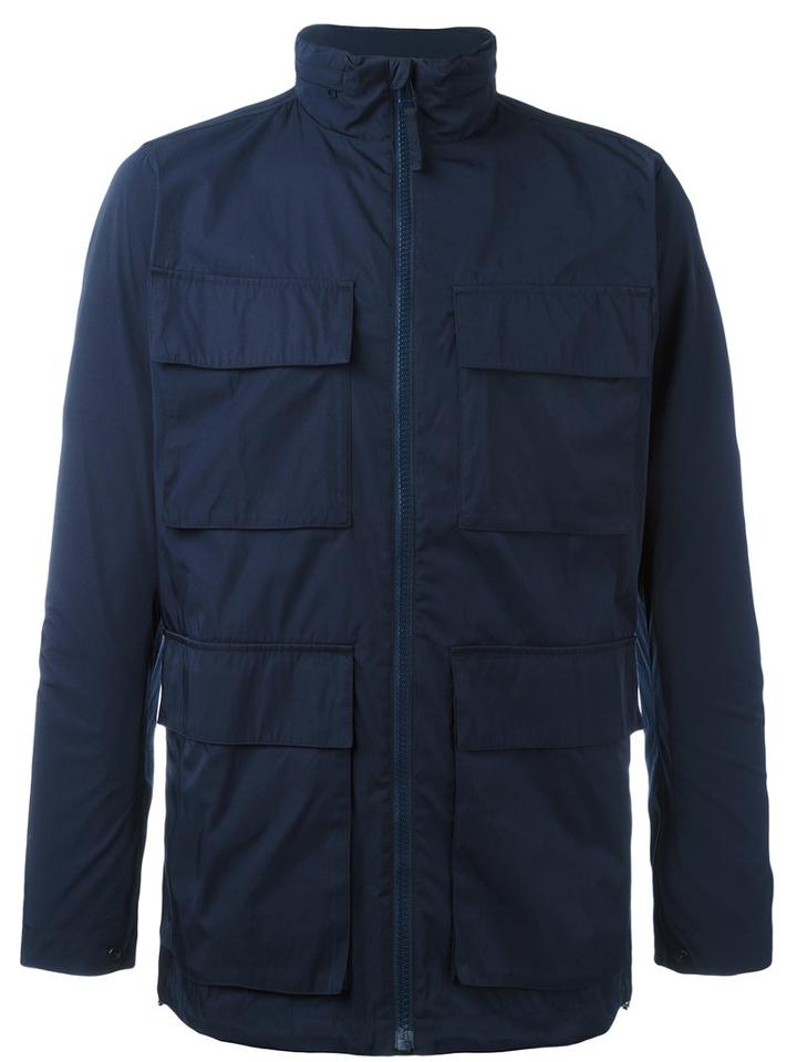 Norse Projects Roll Neck Zip Up Jacket, Men's, Size: Medium, Blue, Polyester/cotton