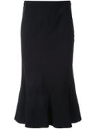 Altuzarra Ruffled Hem Mid-length Skirt, Women's, Size: 38, Black, Polyester/triacetate