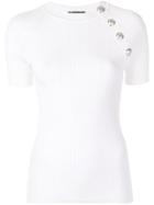 Balmain Button Detail Top - White