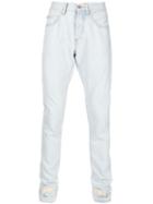 Off-white Striped Detail Slim-fit Jeans, Men's, Size: 32, Blue, Cotton