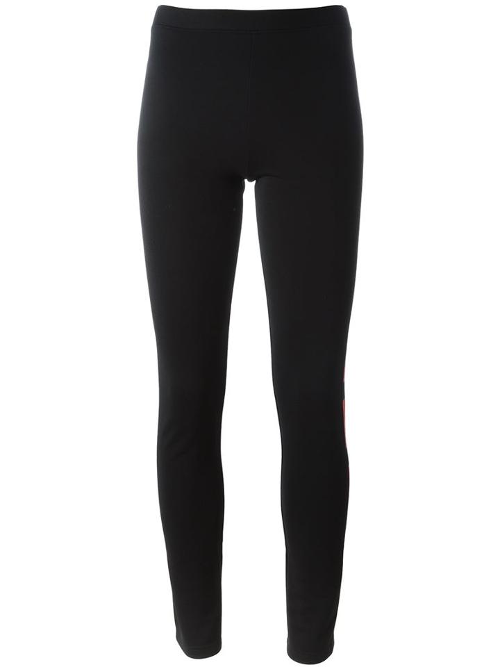 Y-3 Side Print Leggings, Women's, Size: Small, Black, Polyester