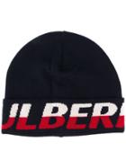 Mulberry Logo Embroidered Beanie Hat - Blue
