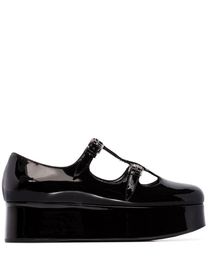 Miu Miu Double T-bar Platform Pumps - Black