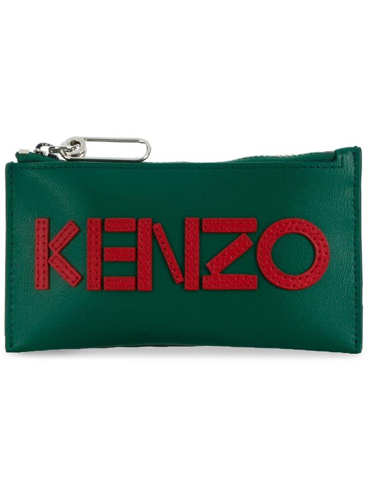Kenzo Logo Cardholder With Coin Pocket - Green
