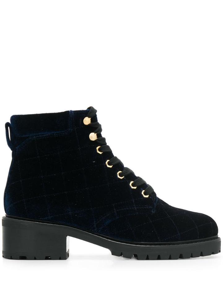 Sandro Paris Lace-up Ankle Boots - Blue