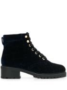 Sandro Paris Lace-up Ankle Boots - Blue