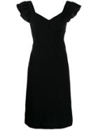 Boutique Moschino Ruffled Sleeves Dress - Black