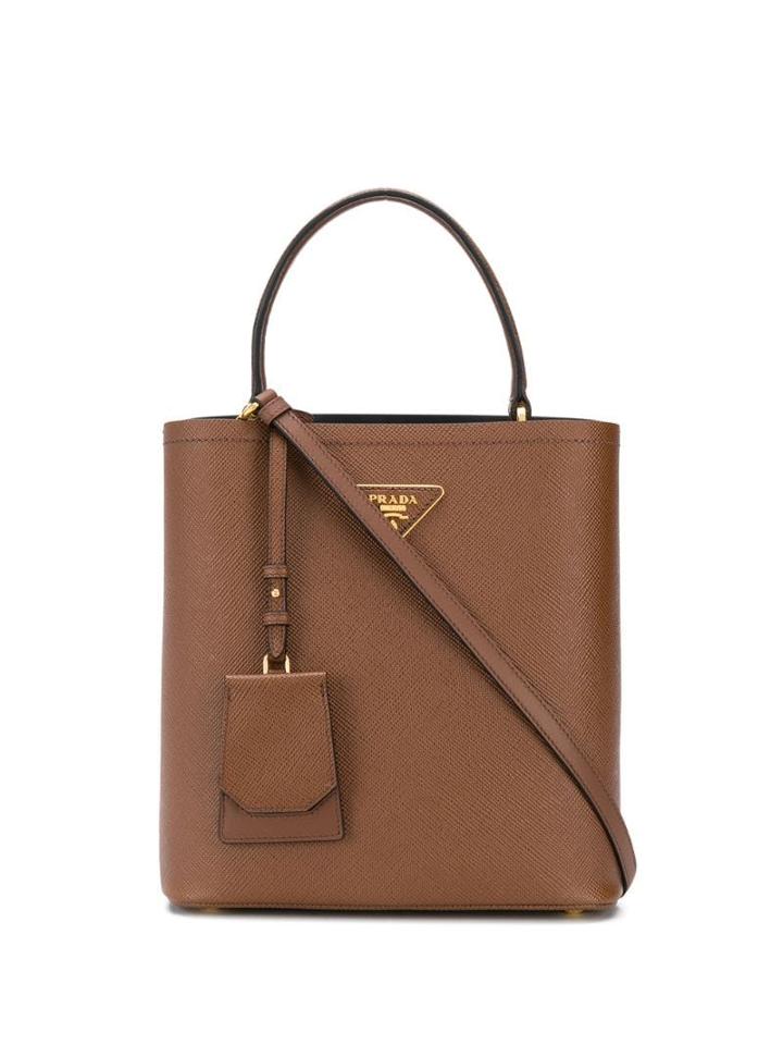 Prada Small Saffiano Tote Bag - Brown