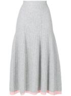 Victoria Beckham - Pleated Skirt - Women - Polyamide/spandex/elastane/viscose/virgin Wool - 6, Grey, Polyamide/spandex/elastane/viscose/virgin Wool