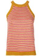 Twin-set Striped Knitted Top - Gold