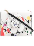 Oscar De La Renta Paint Spatter Flower Shoulder Bag - White