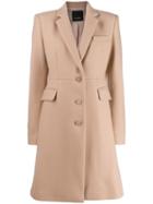 Pinko Single Breasted Coat - Neutrals