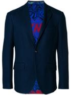 Etro Fitted Printed Blazer - Blue
