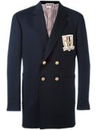 Thom Browne Double Breasted Blazer, Men's, Size: 3, Blue, Wool/cupro