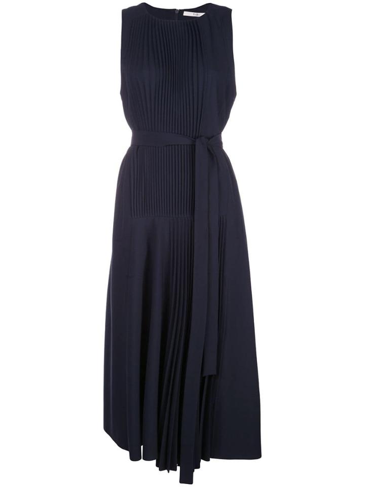 Tibi Edith Pleating Sleeveless Dress - Blue