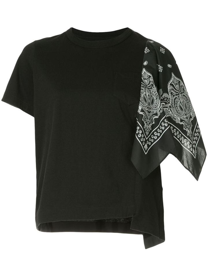 Sacai Bandanna Detailed T-shirt - Black